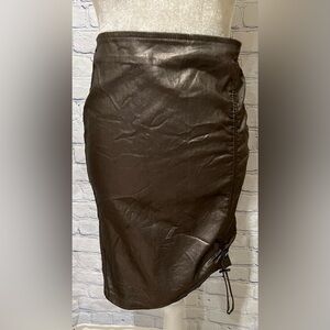 Zara Metallic Faux Leather Skirt With Stretch Size Small